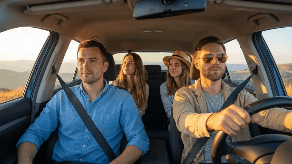 friends on a mini road trip taking photos and enjoying the scenery during a fun and casual hangout