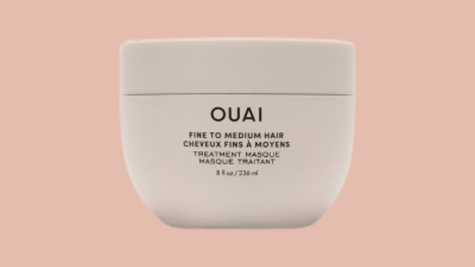 ouai fine to medium hair treatment masque in white jar for best hair mask for fine hair recommendation