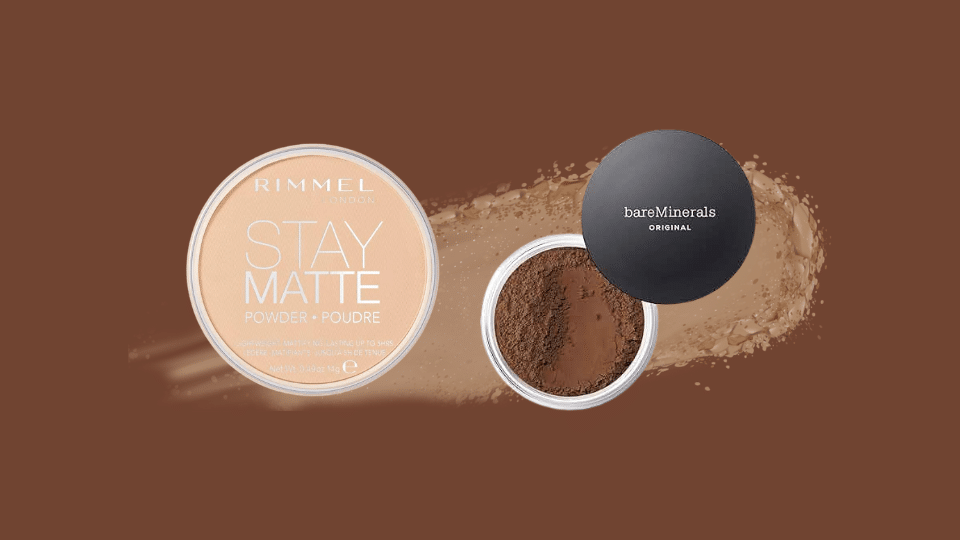 powder foundation makeup compact and loose powder used to mattify skin and create smooth even coverage