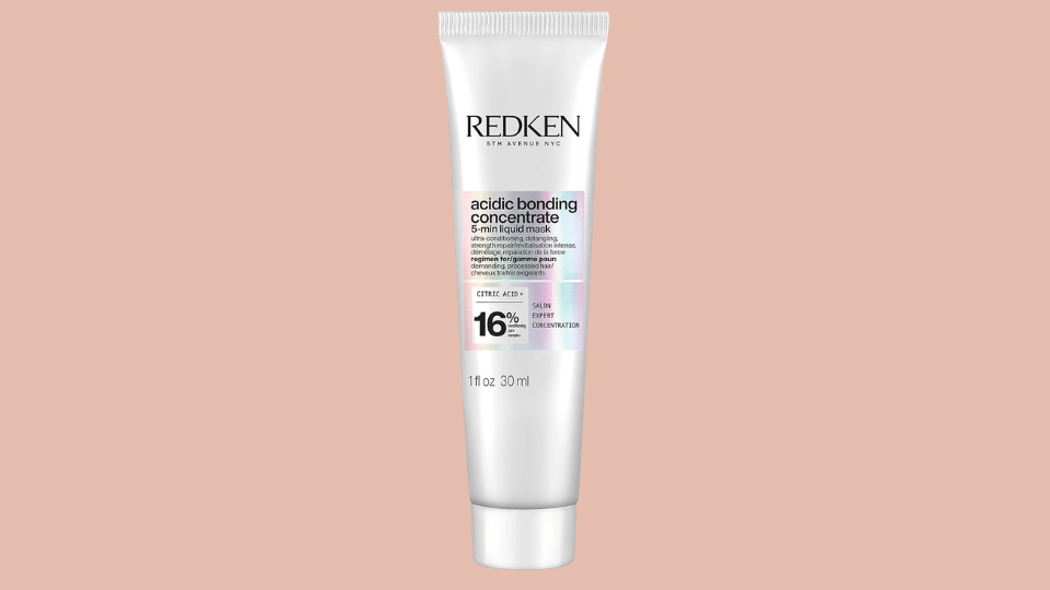 redken acidic bonding concentrate 5 min liquid mask in silver tube for strengthening and smoothing fine hair