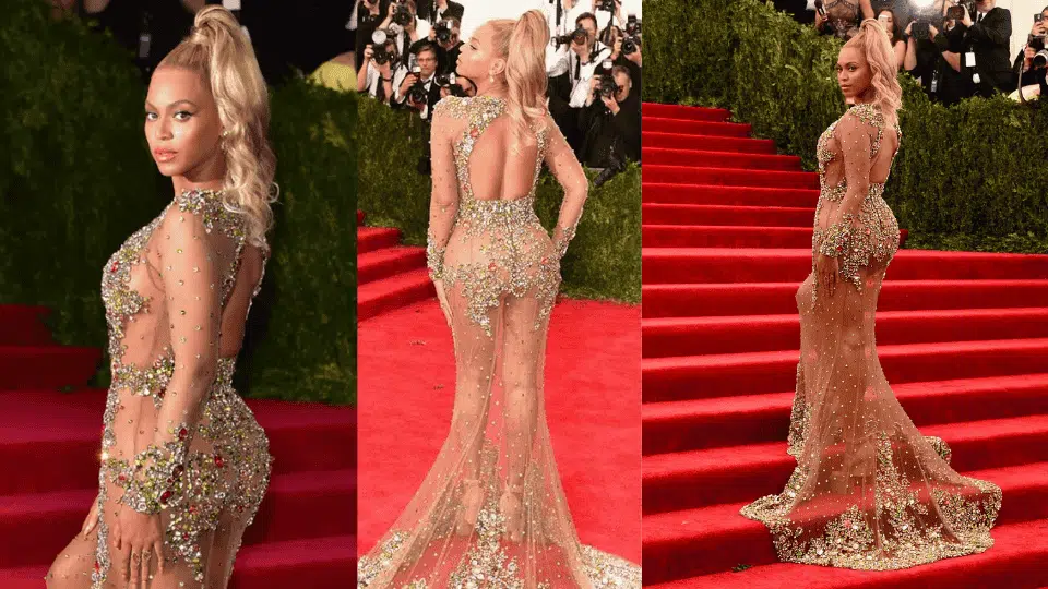 beyonce in crystal embellished givenchy haute couture by riccardo tisci at the 2015 met gala china through the looking glass theme