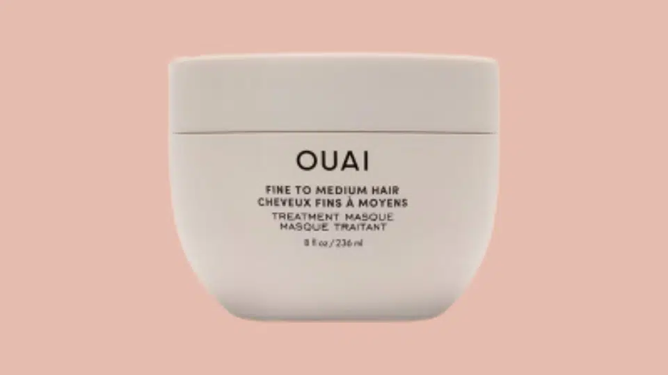 ouai fine to medium hair treatment masque in white jar for best hair mask for fine hair recommendation