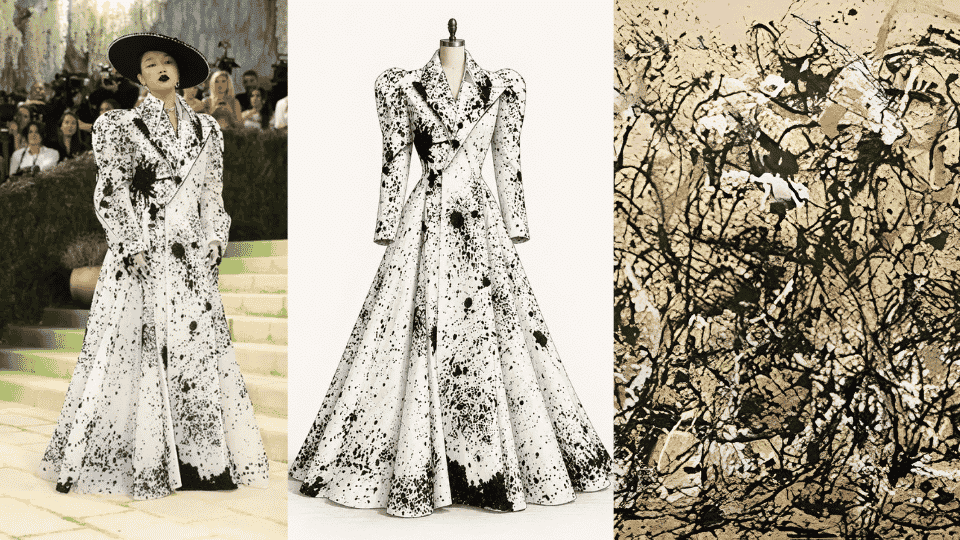 audrey nuna in robert wun paint splattered gown inspired by jackson pollock