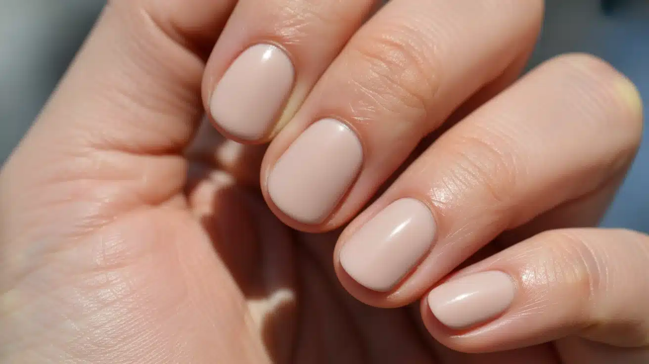 nude nails with matte finish giving a soft non glossy texture that still looks clean simple and well maintained