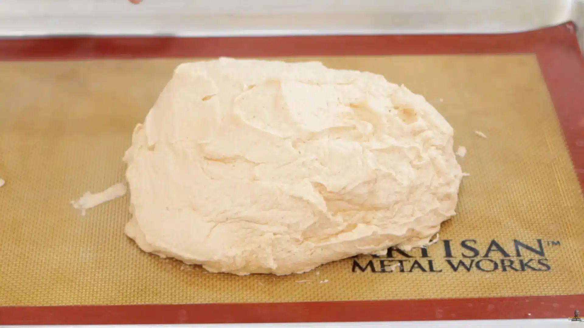 baking cloud bread in oven until lightly golden with soft airy structure forming