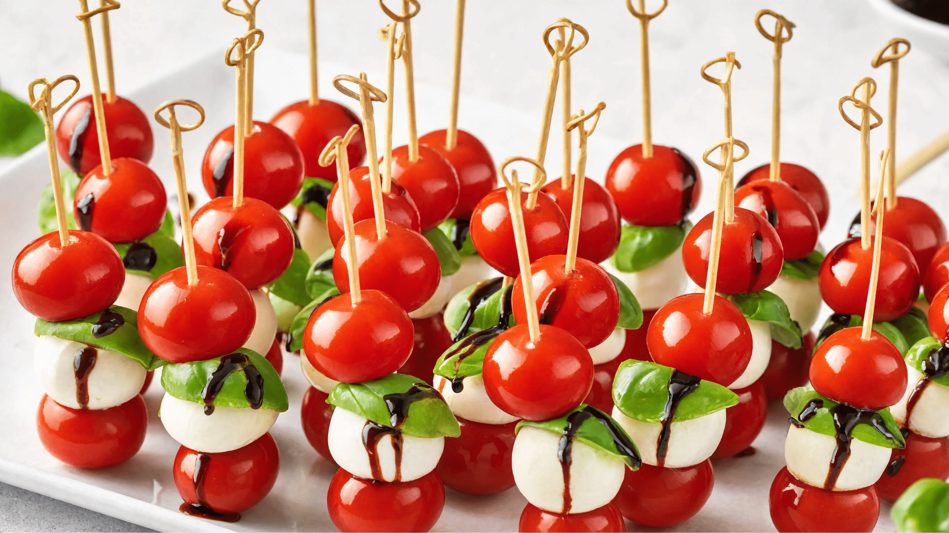 caprese skewers fresh tomato mozzarella bites perfect light party appetizer sticks