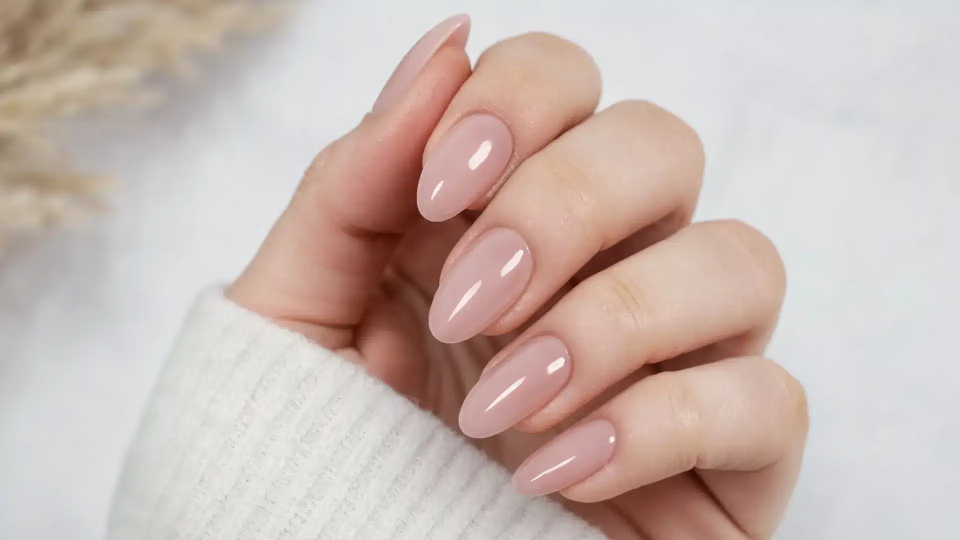 close up gel nail extensions almond oval soft square shapes lightweight glossy natural salon manicure clean finish