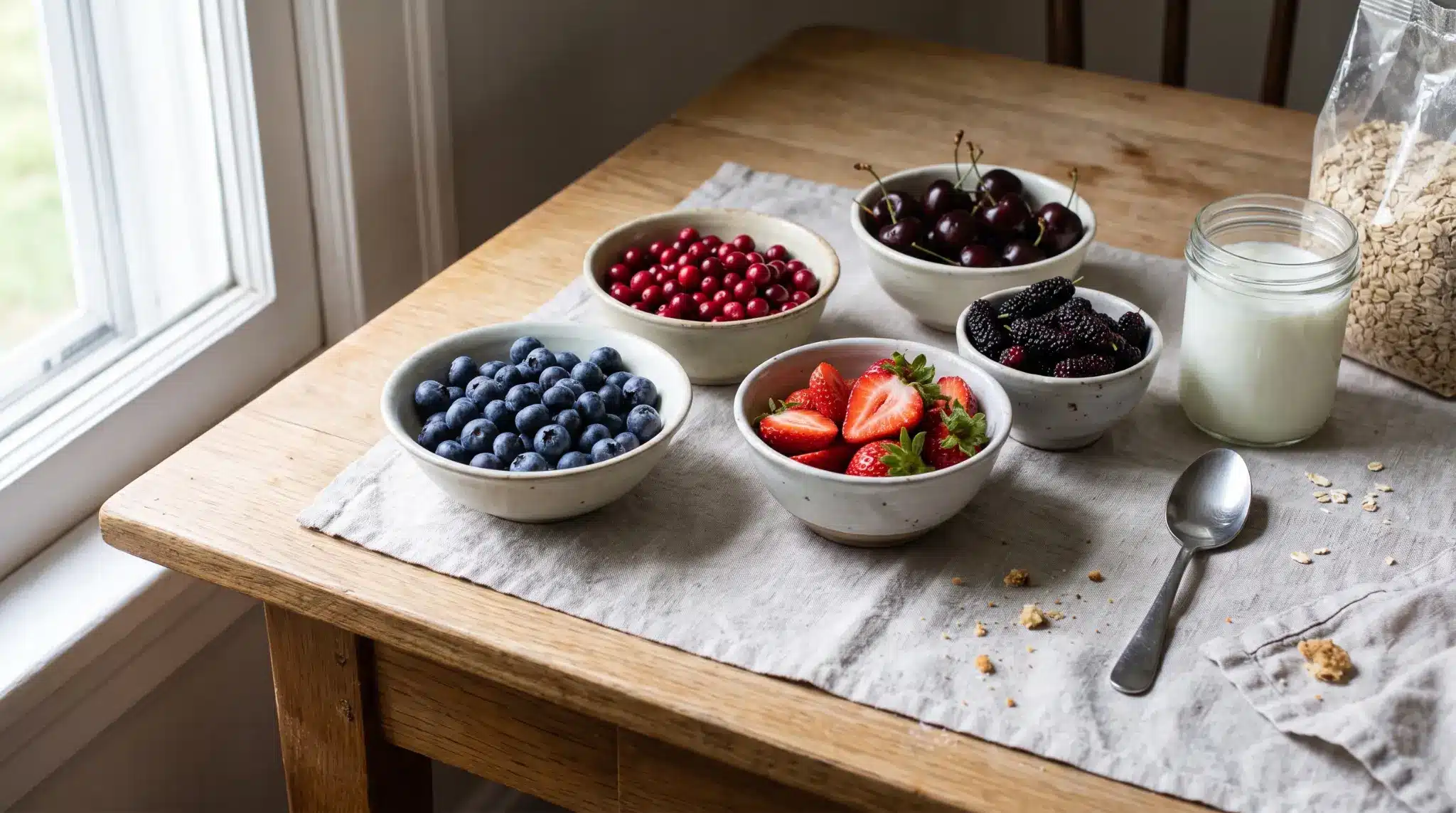 everyday berries and fruit picks with blueberries strawberries cherries cranberries and mulberries