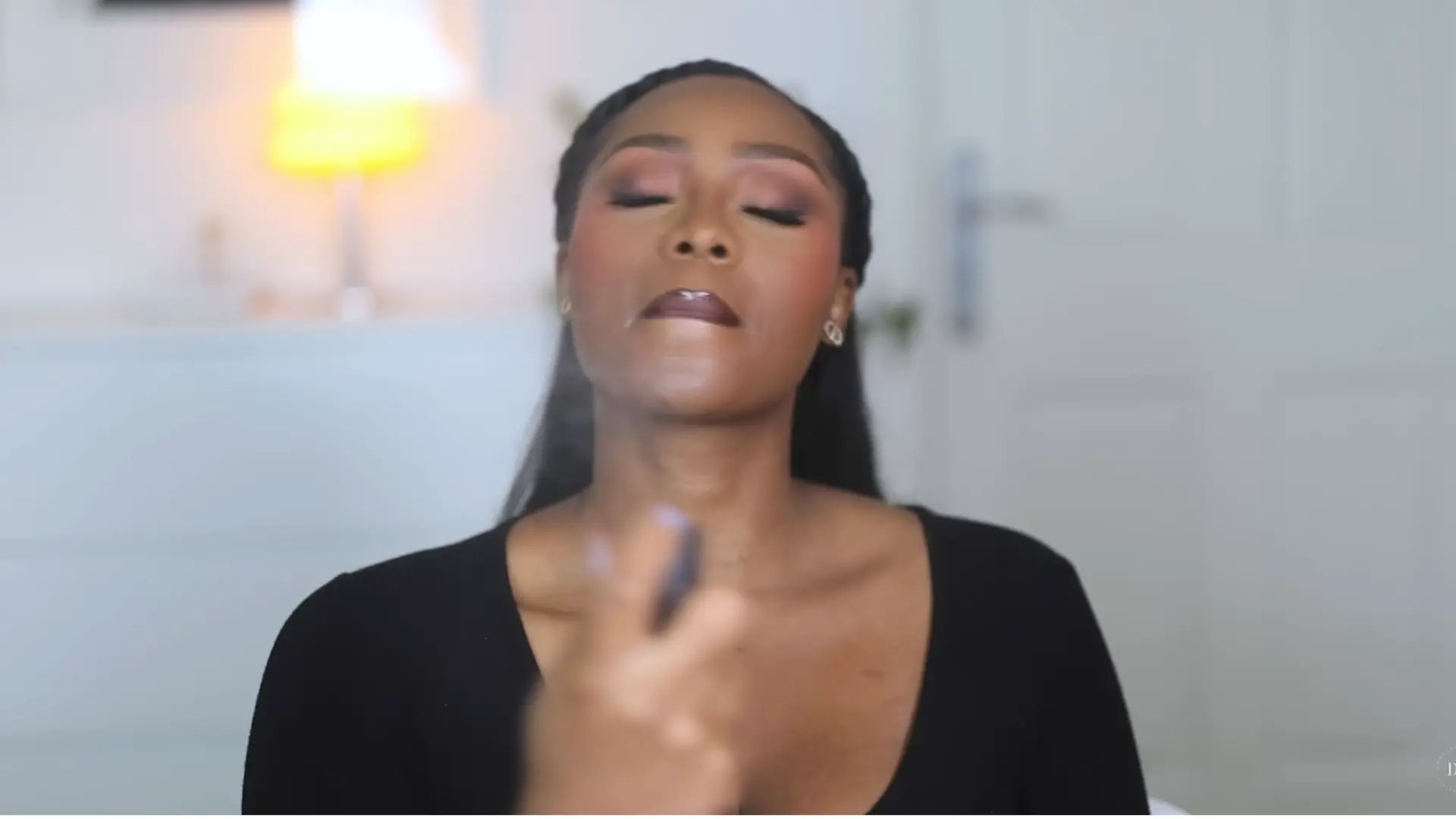 final setting spray step for soft glam makeup looks locking makeup in place for long-lasting fresh and natural finish