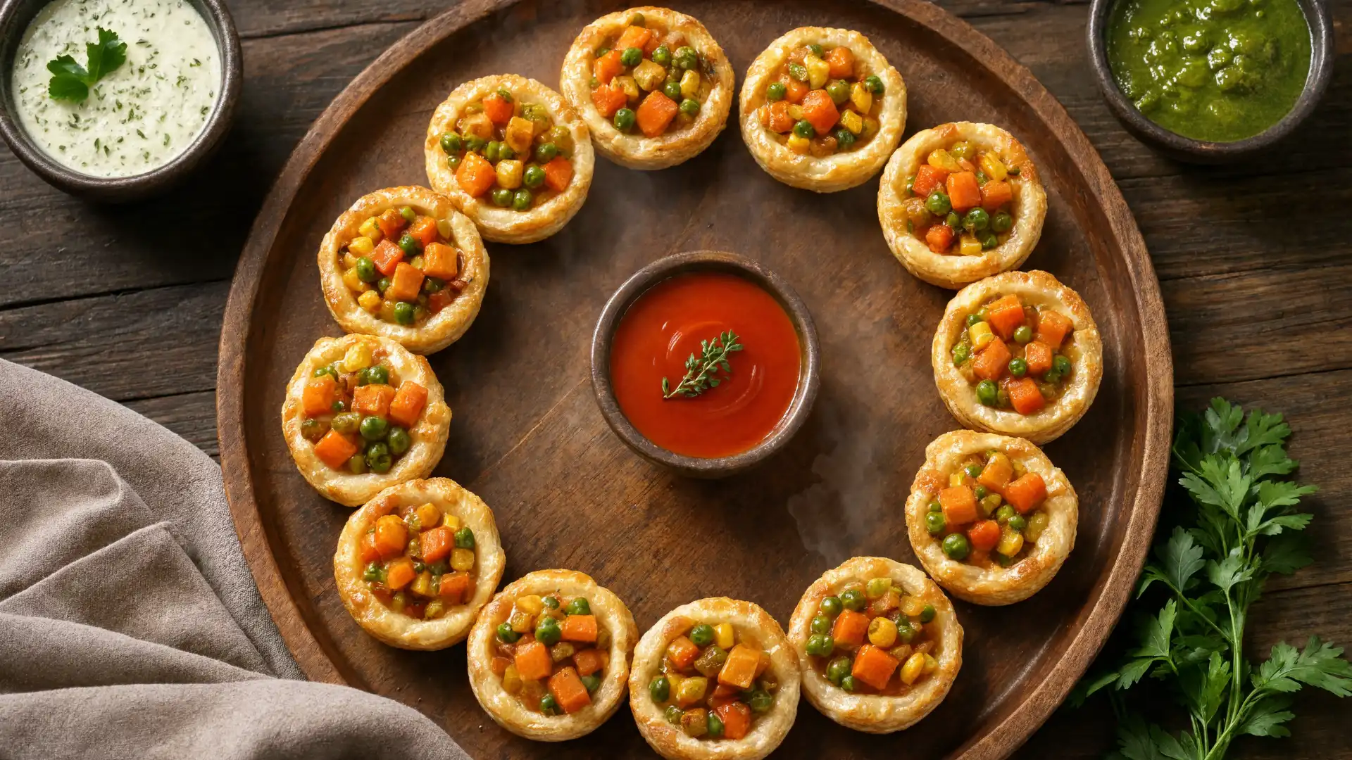 golden veggie pastry bites flaky crispy snacks perfect for easy party serving