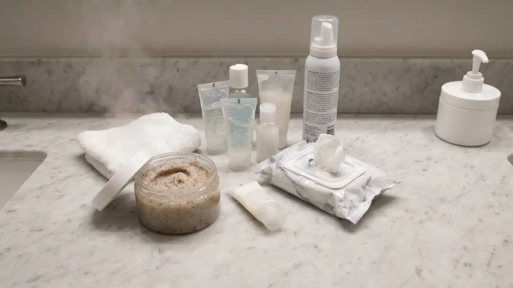 harsh scrub hot washcloth and too many acne products showing mistakes that worsen dry skin acne