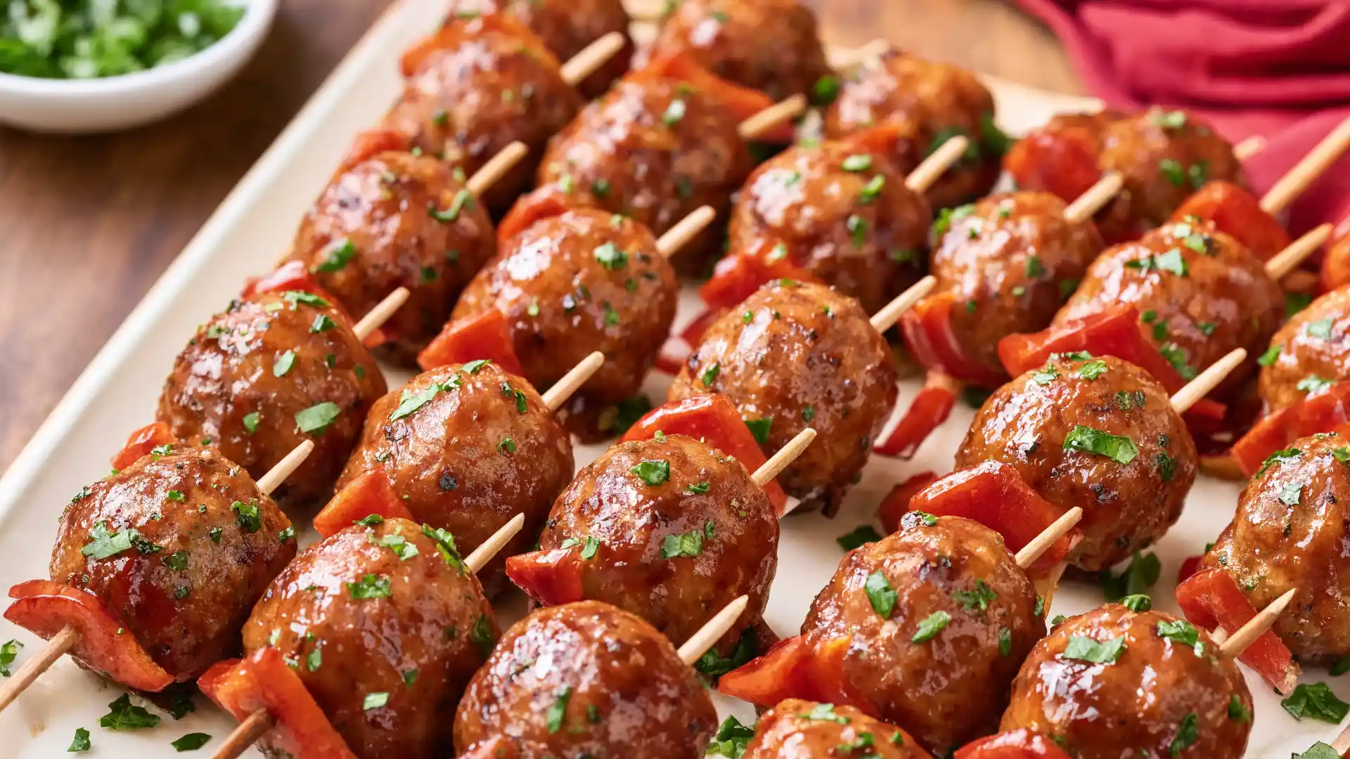 meatball skewers juicy sauced bites perfect easy grab party serving snack sticks