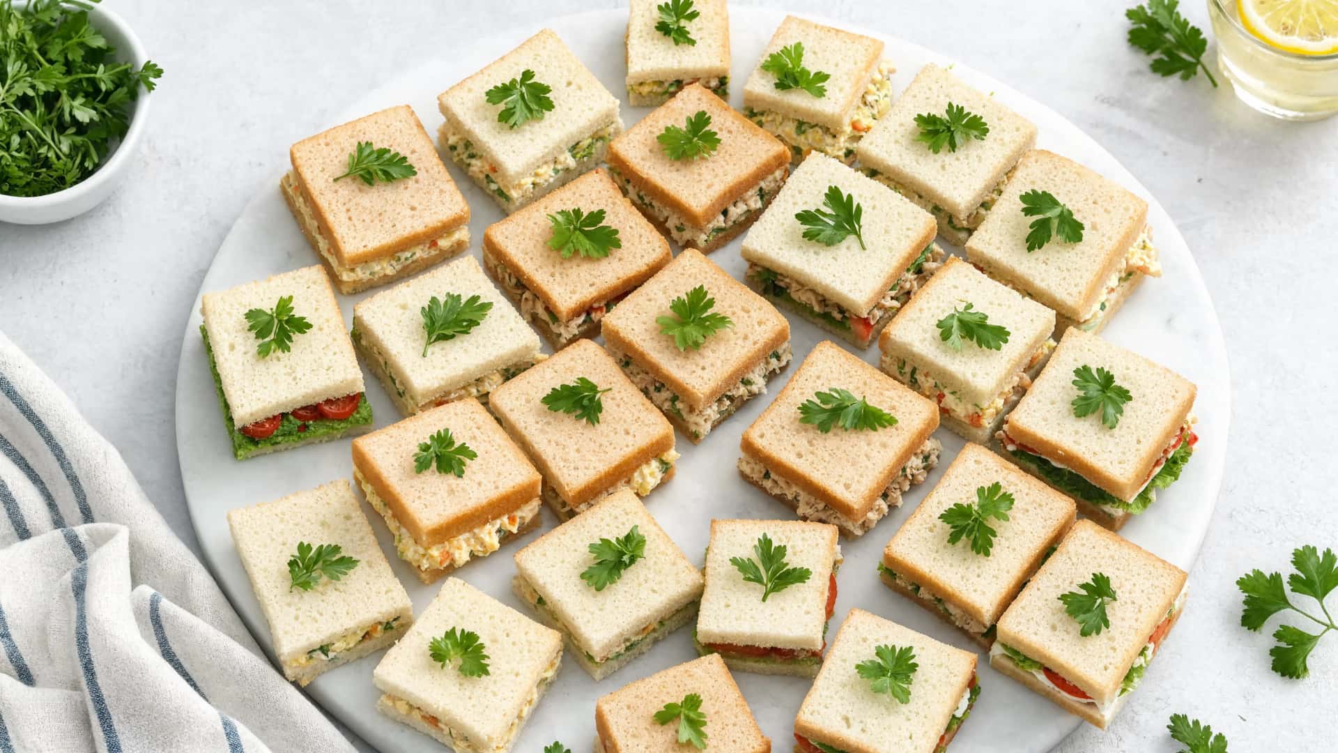 mini sandwiches with simple fillings made for quick bites and easy party serving (1)