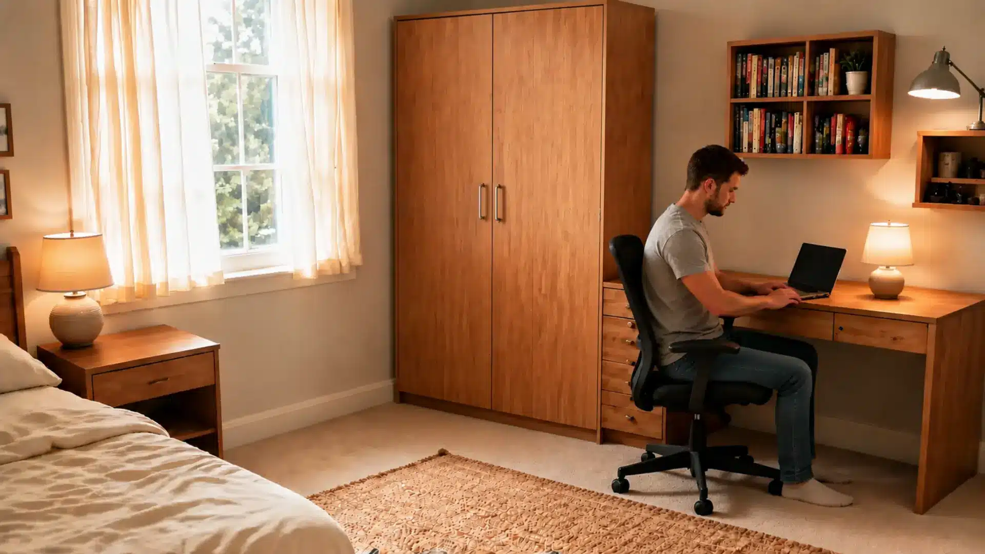nightly reset habit in a tidy room where items are returned to their zones for maintaining long term organization (1)