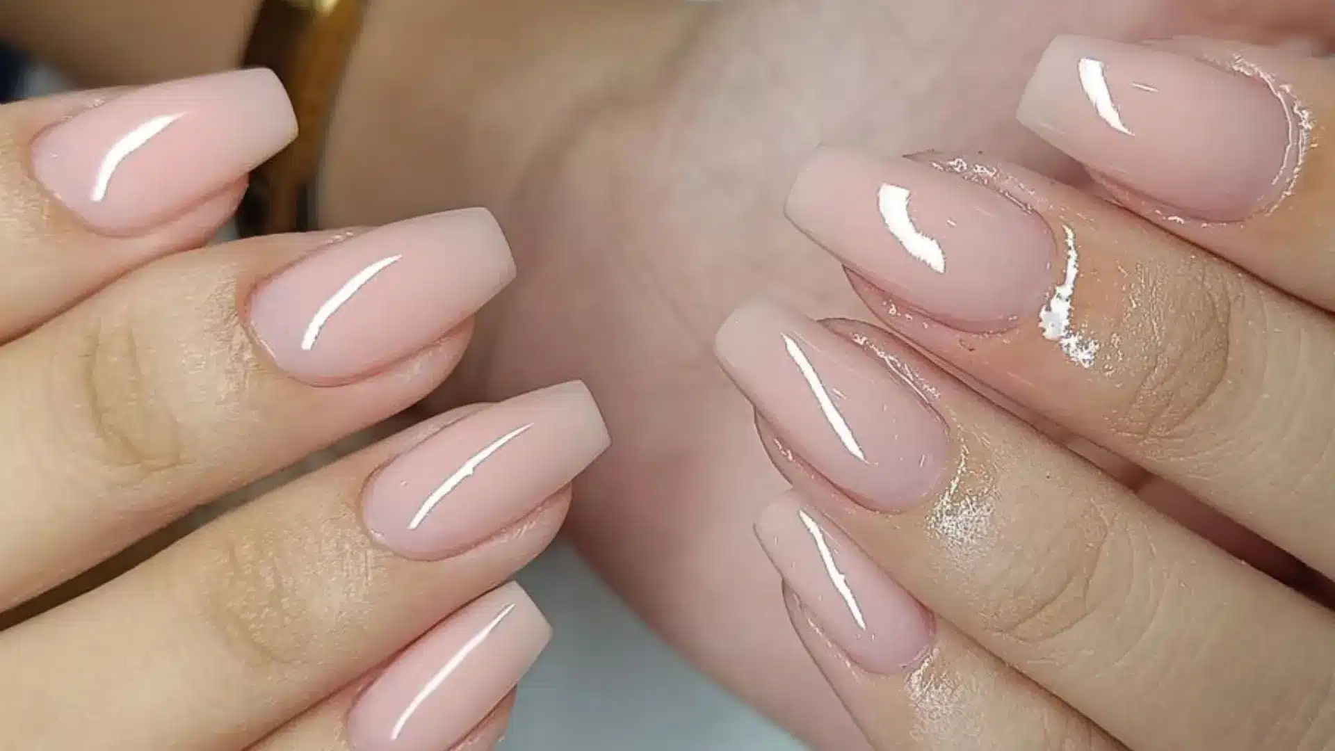 polygel nail extensions infographic showing almond nails soft pink hybrid gel acrylic system lightweight durable salon
