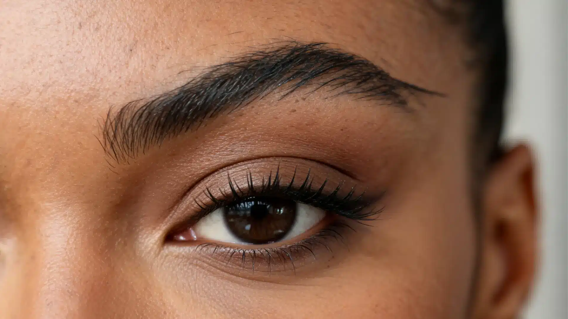 s shaped eyebrows with soft dip and lift adding natural movement dimension and subtle wave like effect to brows