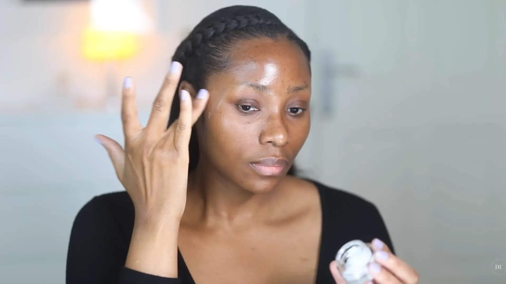 skin prep and hydration routine for soft glam makeup looks with moisturizer and primer applied for smooth base