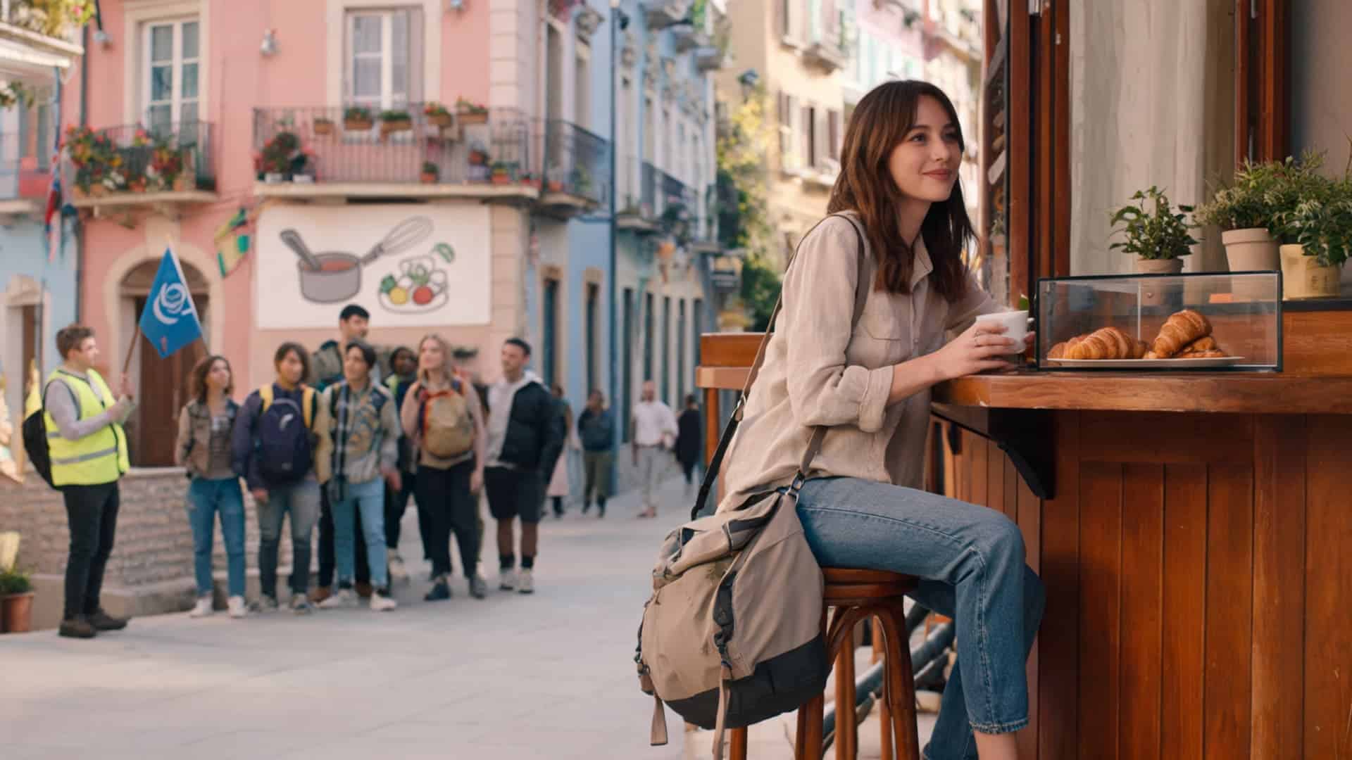 solo travel tips for meeting people while enjoying cafes, streets, and group tours abroad vibe