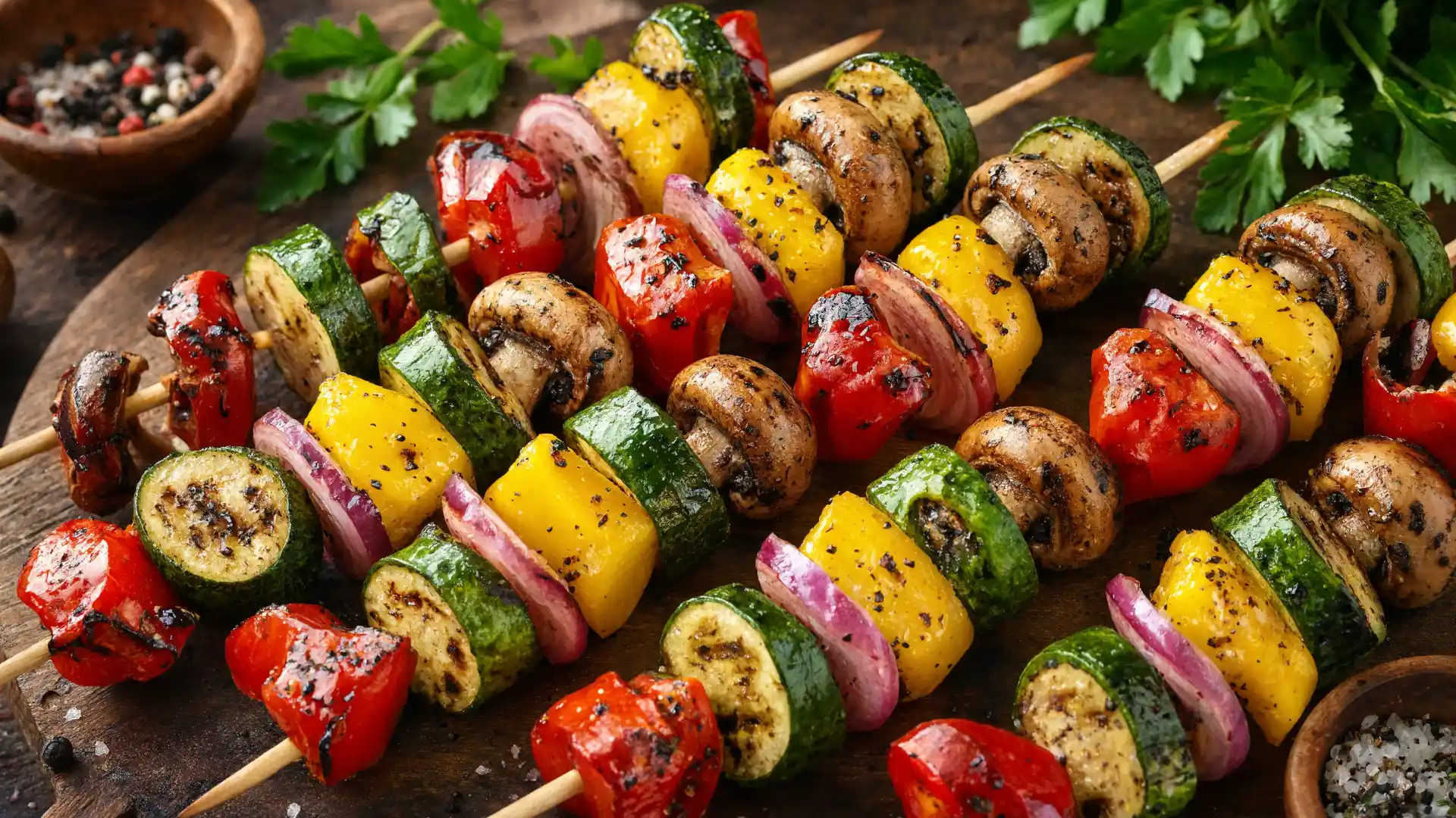 veggie kebabs grilled colorful vegetables perfect light and healthy party skewers