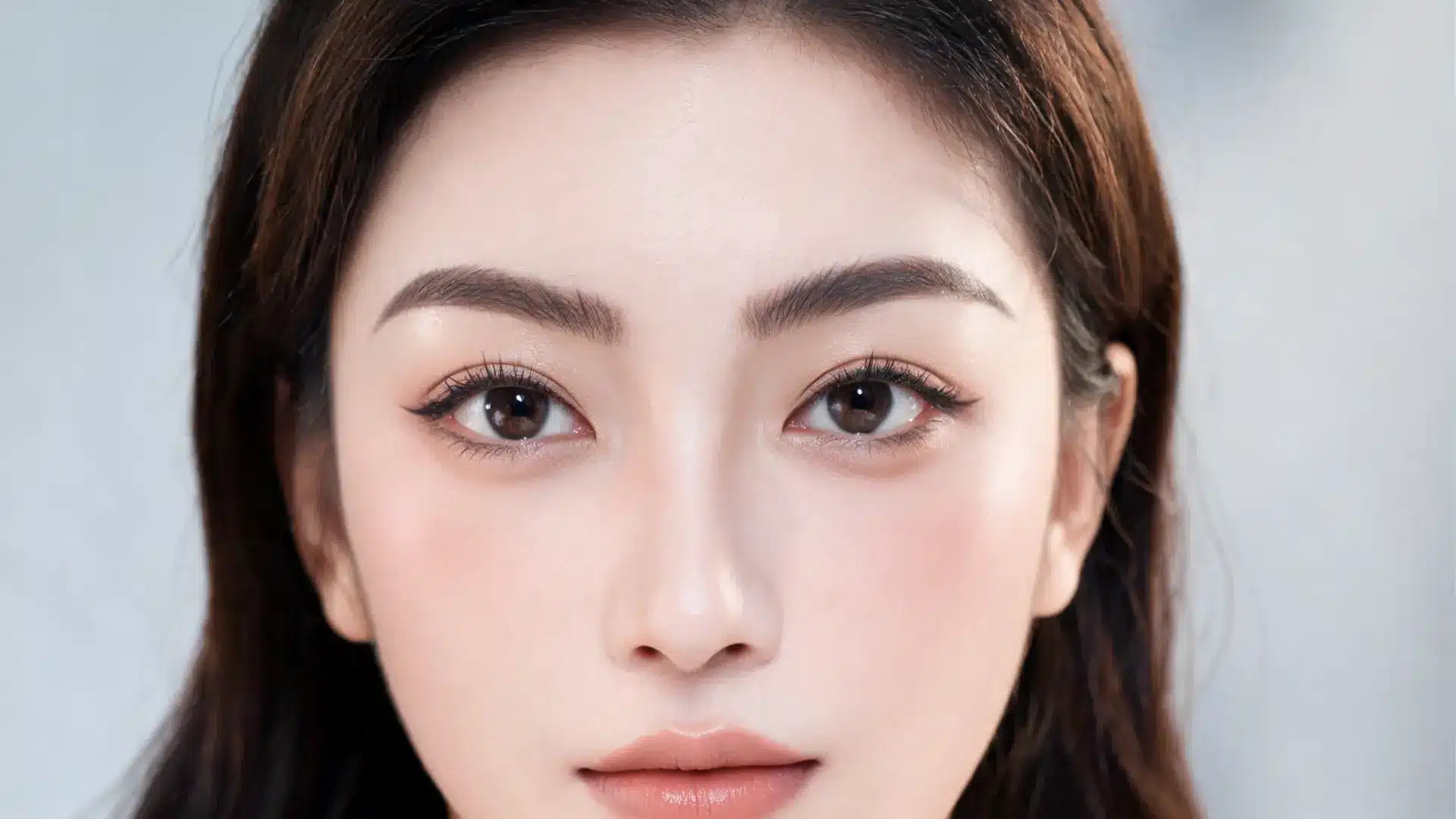 woman with high arched eyebrows and polished makeup showing a lifted brow shape