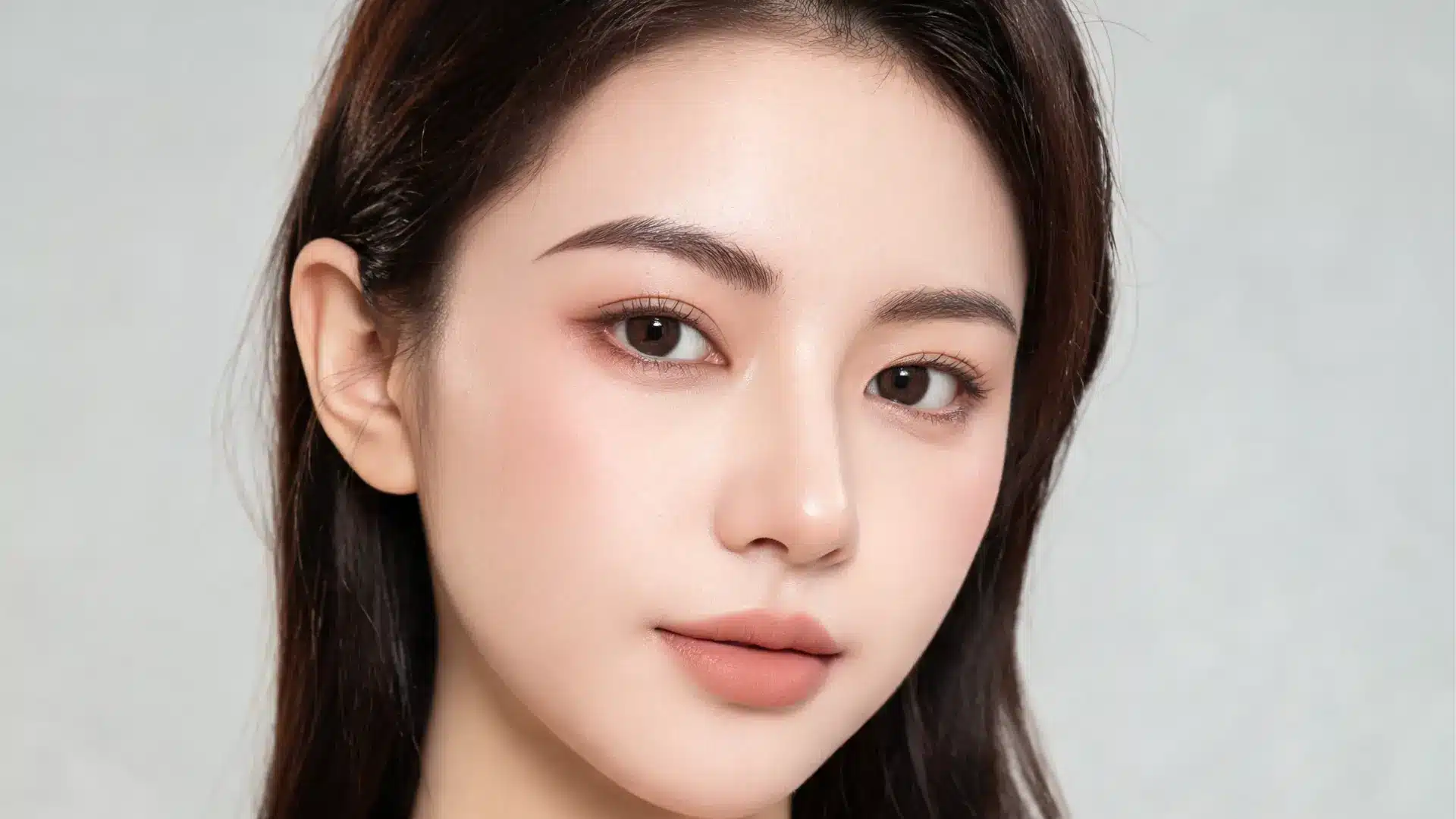 woman with tapered eyebrows showing fuller fronts and clean narrow brow tails