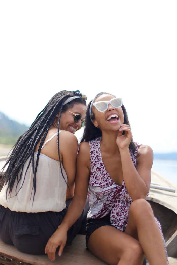 riding on boats with friends