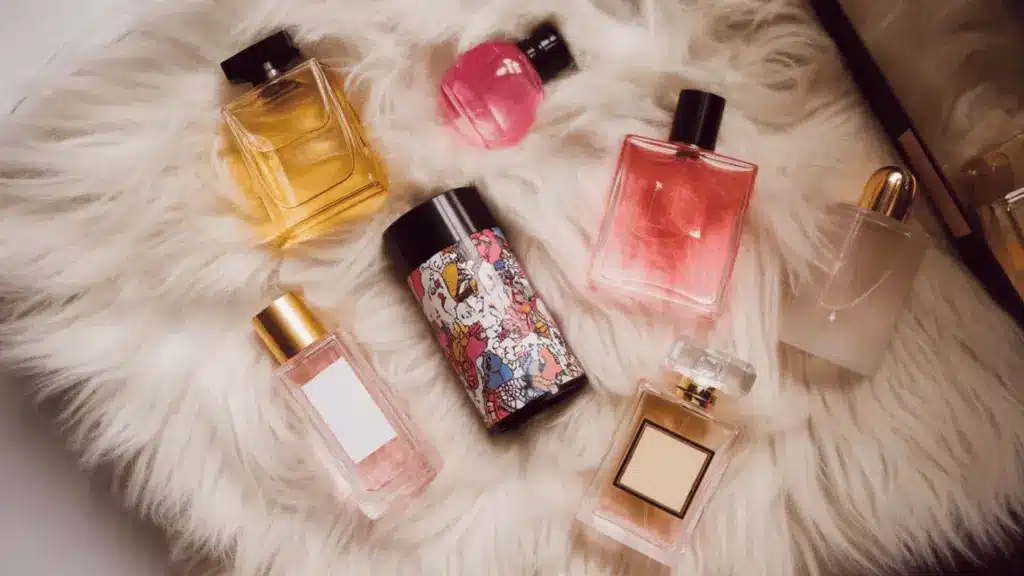 there are six distinct bottles, each with its unique design and label