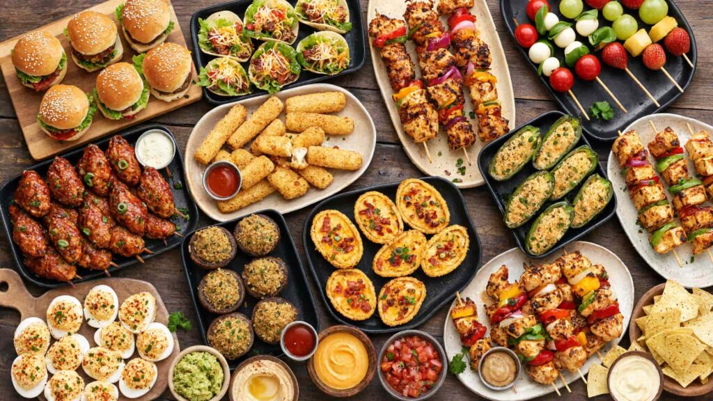 a colorful spread of easy party finger foods perfect for gatherings and sharing with friends