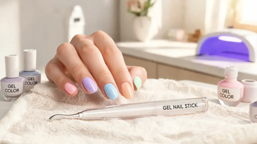 gel nails at home with gel different colours on nails