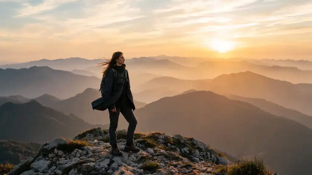 standing alone in the mountains, solo travel tips guiding strength, confidence, and calm in every step taken