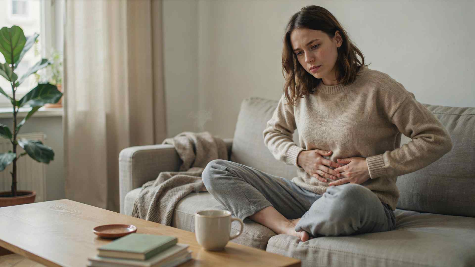 Person at home looking fatigued, a common early sign of liver stress