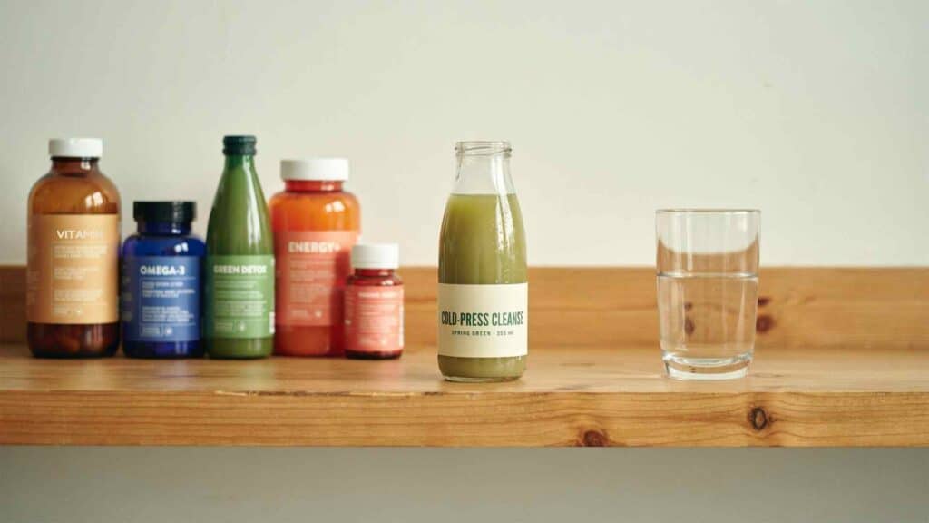 Healthy foods and water representing natural ways to support liver health