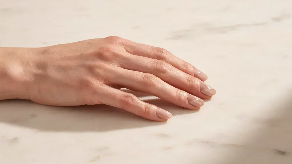 Matte glossy combo nail design featuring nude nails with contrasting finishes for a simple nail art look